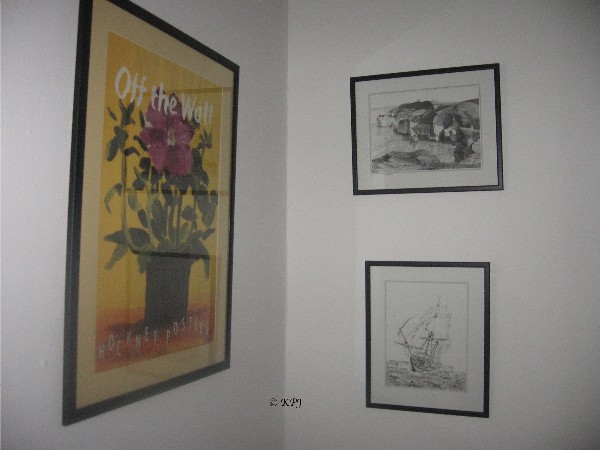 A trio. Three Hockney frames, one Hockney print and two Yorkshire artists.
