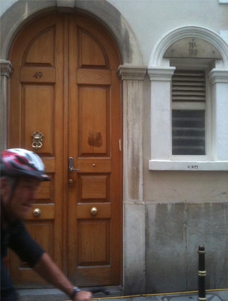 Cycling past a window of history